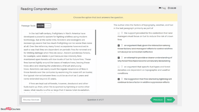 An example of a practice question you will find in the Magoosh LSAT course