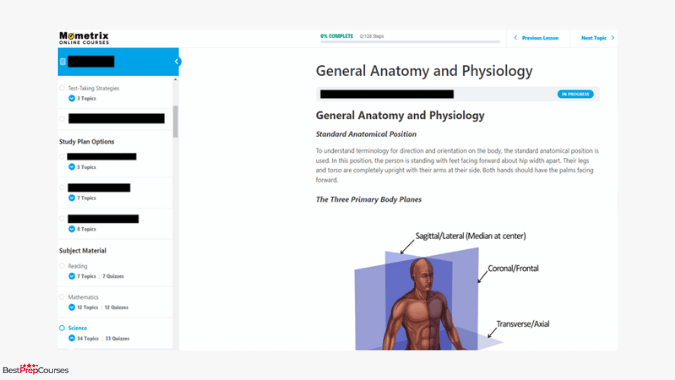A screenshot of a lesson from the Mometrix HESI course